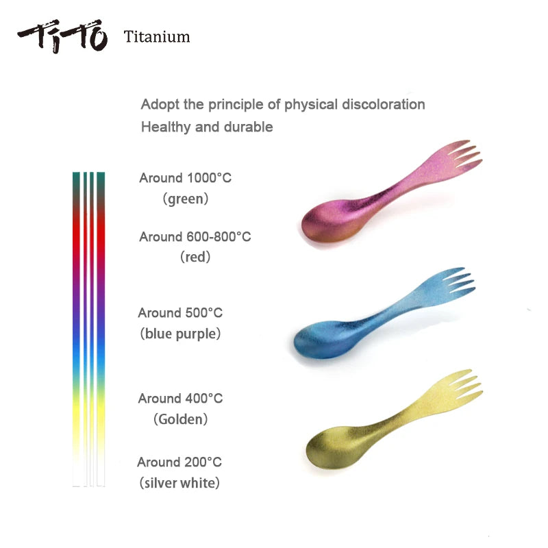 Titanium Spork Ultralight Travel 2 in1 Tableware