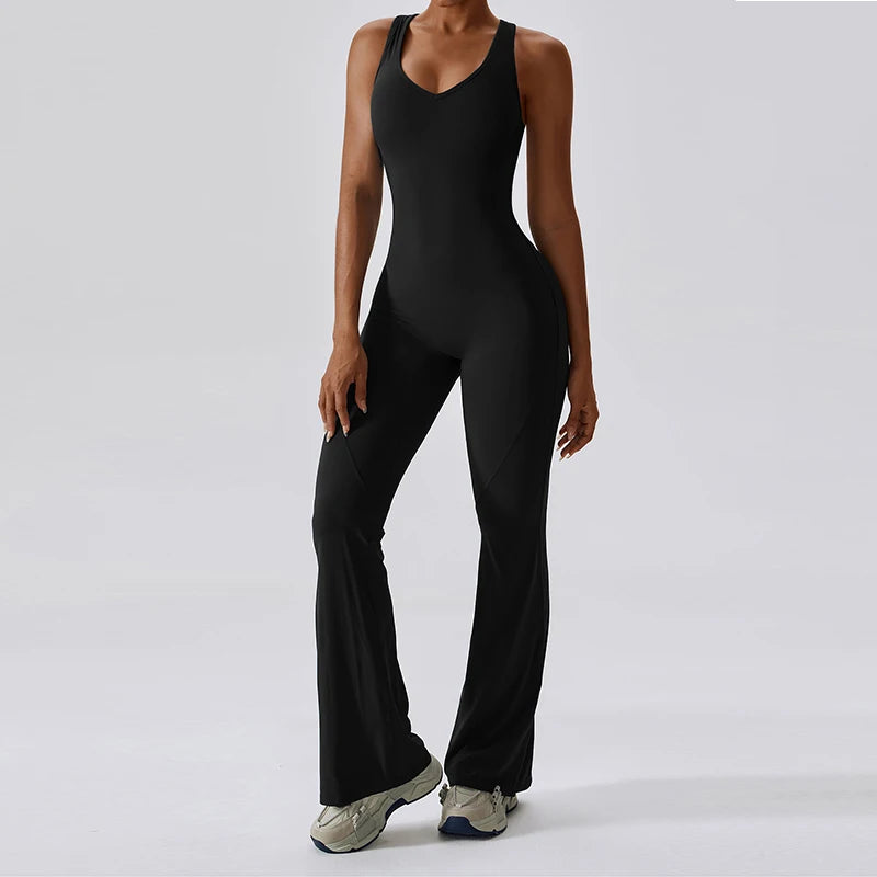 Sexy Back V Jumpsuit Gym Yoga Suit Sportswear