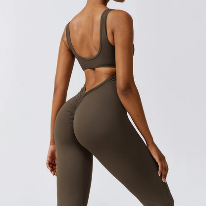 Sexy Back V Jumpsuit Gym Yoga Suit Sportswear